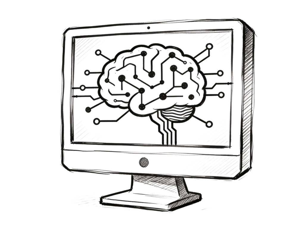 AI technology and brain illustration representing modern mental health therapy tools